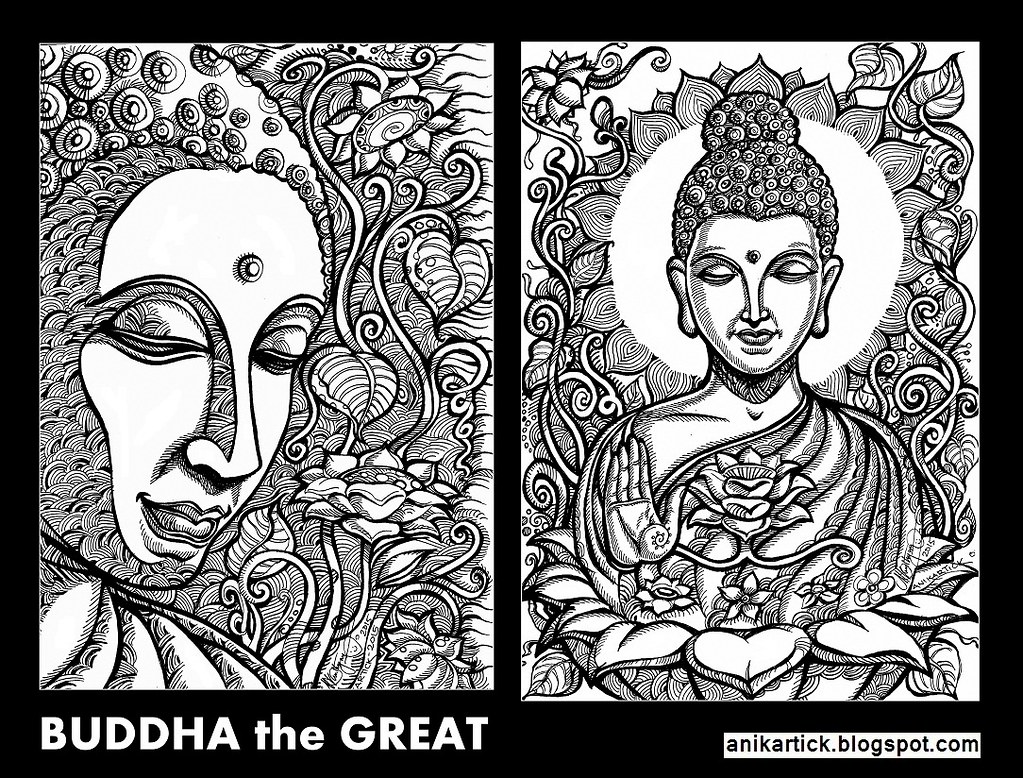 1023x778 Buddha Drawing Art Illustration Pen Drawing - Buddha Line Drawing
