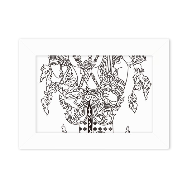 600x600 Thailand Black Outline Line Drawing Buddha Desktop Photo Frame - Buddha Outline Drawing