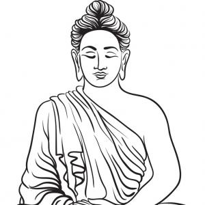 300x300 drawing of a buddha statue vector arenawp - Buddha Statue Drawing