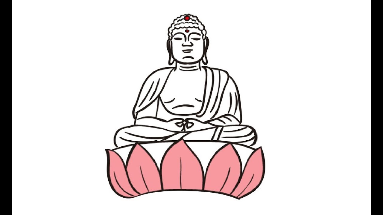 1280x720 how to draw a statue of buddha kak narisovat statuiu buddy - Buddha Statue Drawing