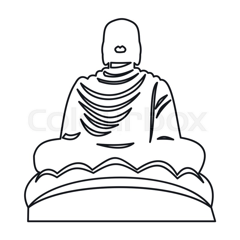 800x800 Buddha Statue Icon In Outline Style Stock Vector Colourbox - Buddha Statue Drawing