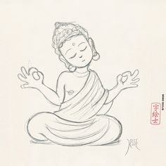 236x236 Buddha Sketch - Buddhist Drawing