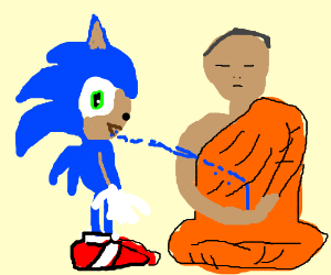 300x250 sonic spitting on a buddhist monk drawing - Buddhist Monk Drawing