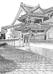 216x300 buddhist temples drawings fine art america - Buddhist Temple Drawing