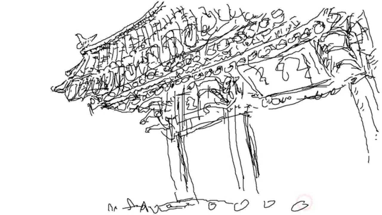 1280x720 My Sketch - Buddhist Temple Drawing
