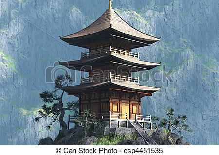 450x319 buddhist temple drawn - Buddhist Temple Drawing