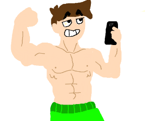 300x250 Buff Guy Takes A Selfie Drawing - Buff Guy Drawing