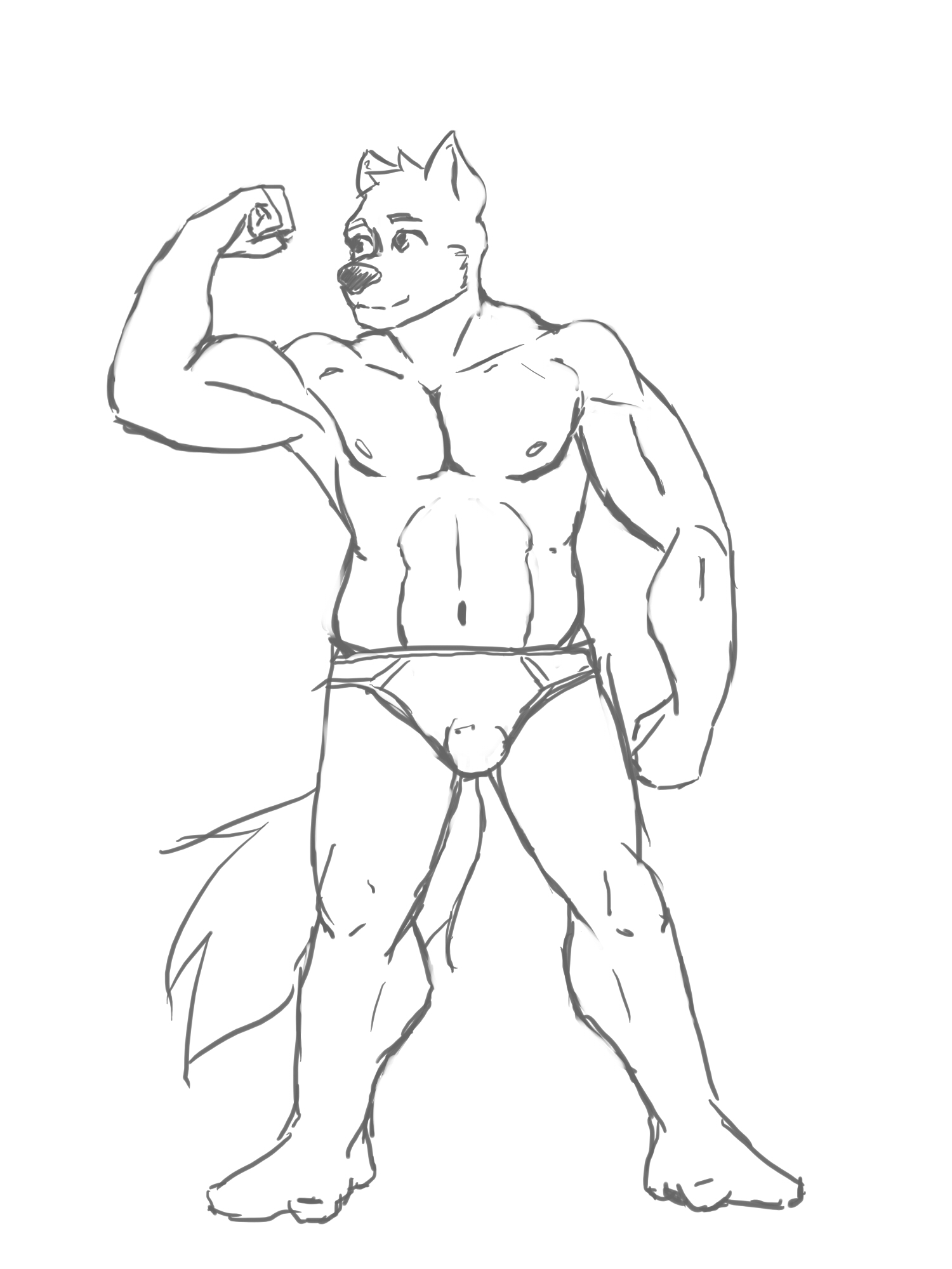 1500x2000 Cute Buff Guy Weasyl - Buff Guy Drawing