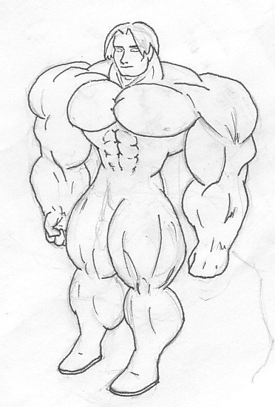 388x574 Guy Buff Kneeling Drawing - Buff Guy Drawing