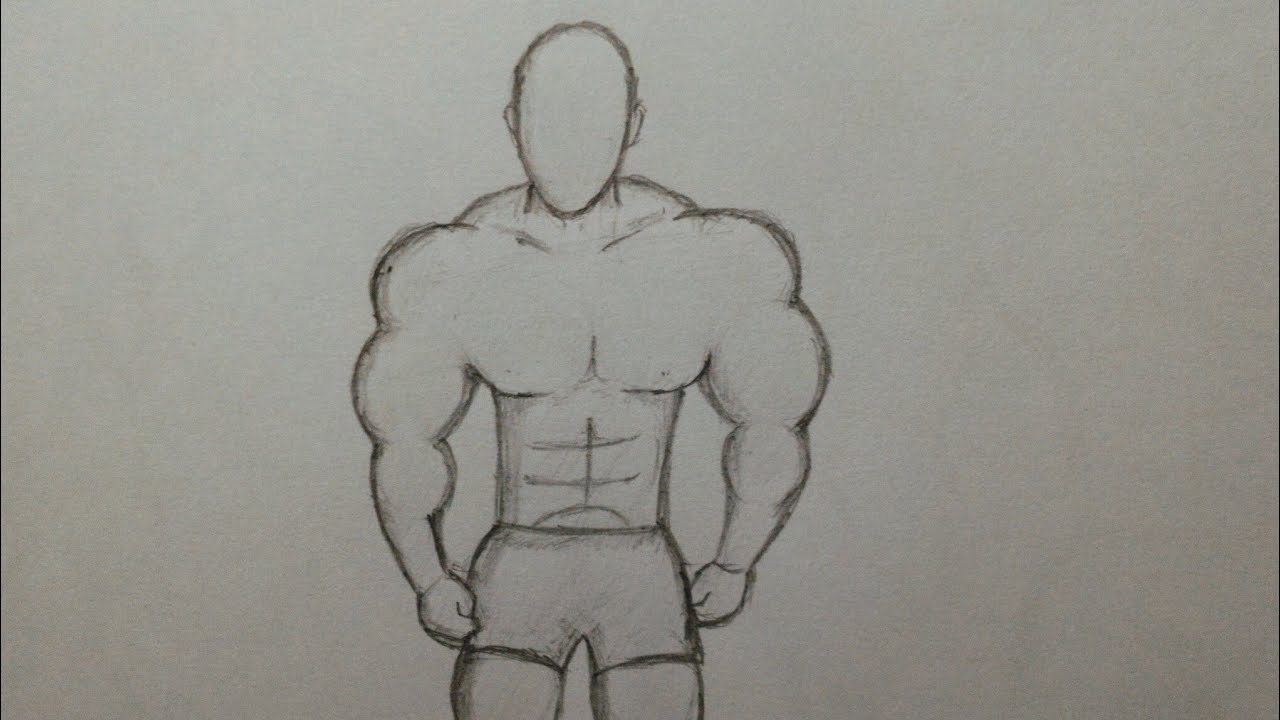 1280x720 How To Draw Muscle Man Body Easily - Buff Guy Drawing