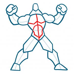 302x302 how to draw muscles, step - Buff Man Drawing
