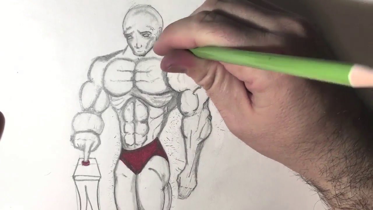 1280x720 huge collection of 'muscular body drawing' download more than - Buff Man Drawing