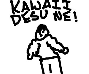 300x250 a very buff man saying ''kawaii desu ne'' - Buff Man Drawing