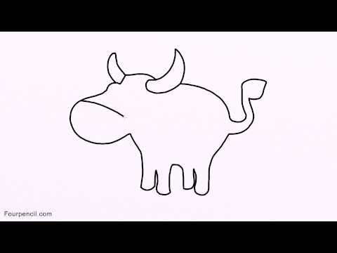 480x360 how to draw cartoon buffalo drawing step - Buffalo Cartoon Drawing