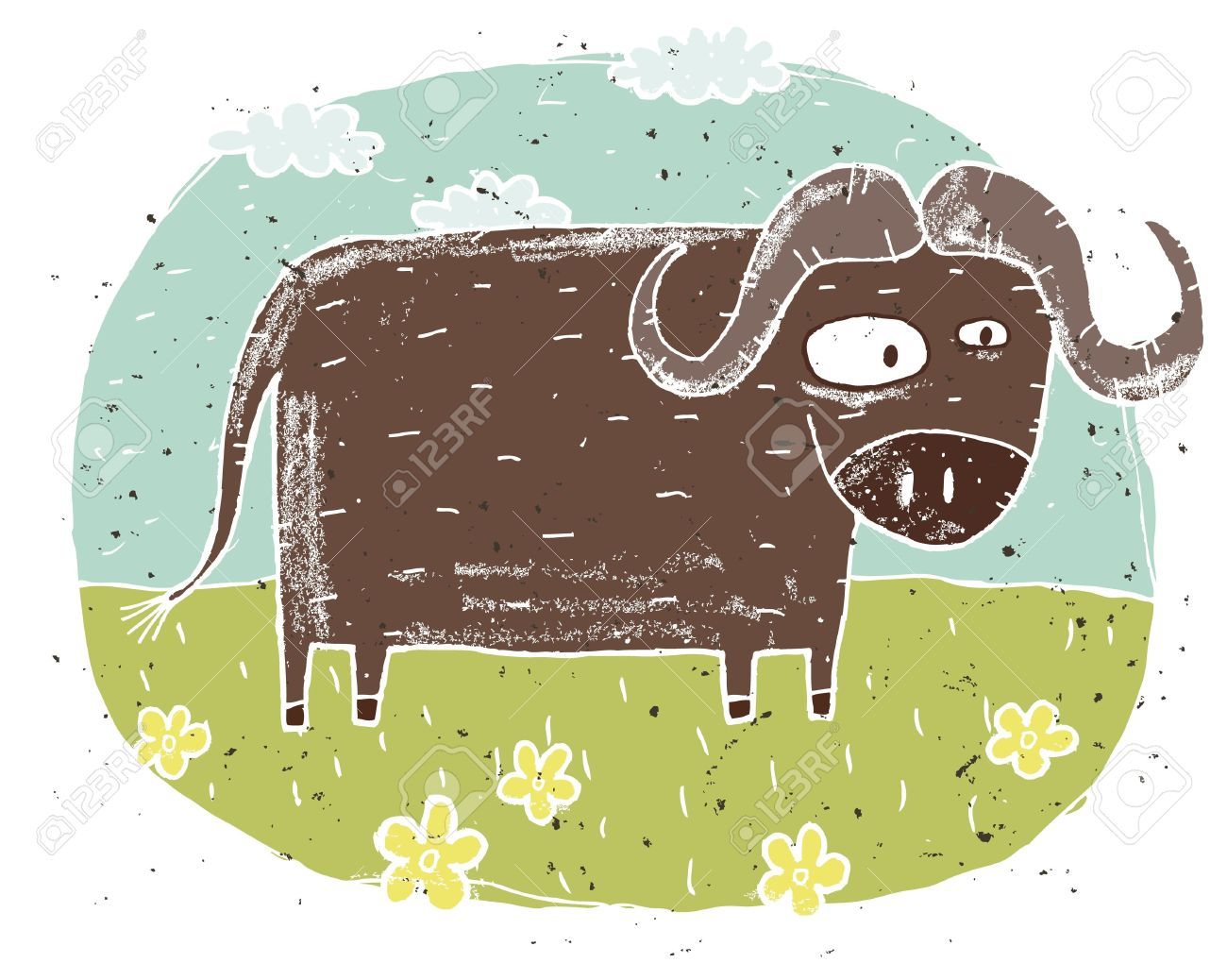 1300x1038 cute buffalo cartoon drawing - Buffalo Cartoon Drawing