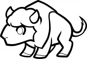302x206 How To Draw How To Draw A Buffalo For Kids - Buffalo Drawing