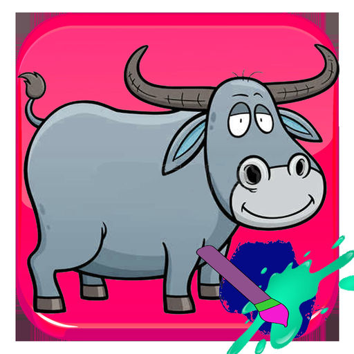 512x512 Coloring Book Drawing Buffalo Man For Kids Games - Buffalo Drawing For Kids