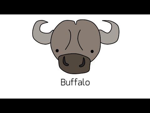 480x360 Cute And Quick How To Draw A Buffalo - Buffalo Drawing For Kids