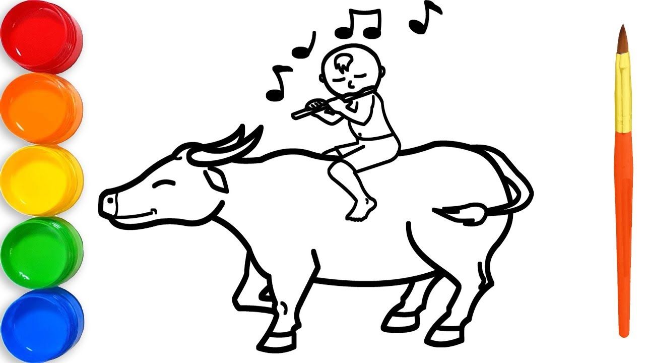 1280x720 drawing coloring baby ride on buffalo toy art fun draw - Buffalo Drawing For Kids