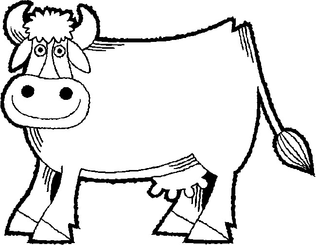 650x503 Farm Animal Template - Buffalo Drawing For Kids
