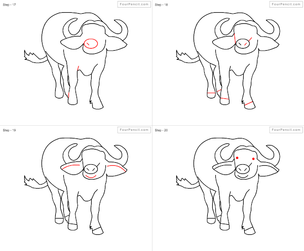 600x495 Fpencil How To Draw Buffalo For Kids Step - Buffalo Drawing For Kids