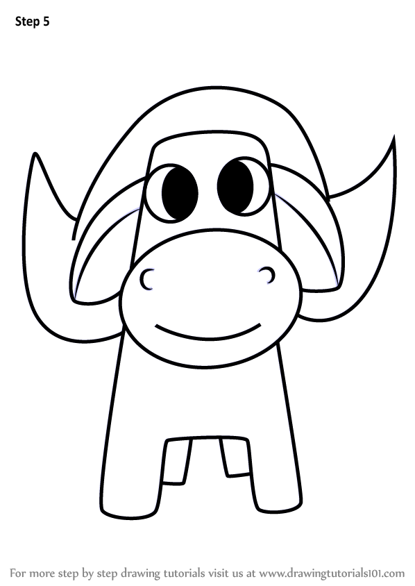598x844 Learn How To Draw A Buffalo For Kids - Buffalo Drawing For Kids