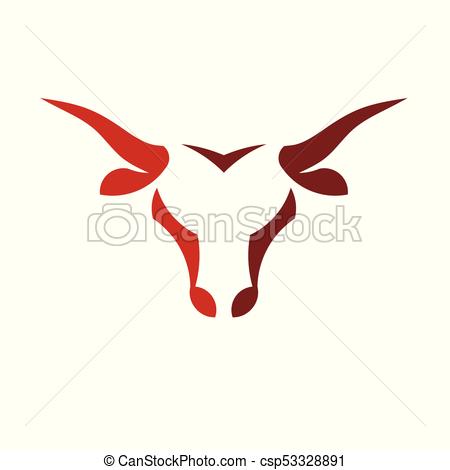 450x470 Abstract Simple Bull Head Vector Logo Concept Illustration - Buffalo Head Drawing