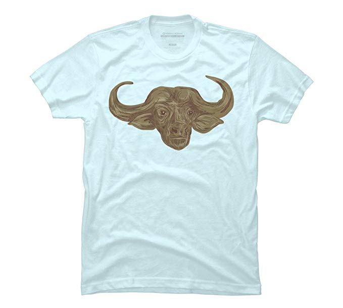 679x610 African Buffalo Head Drawing Men's Graphic T Shirt - Buffalo Head Drawing