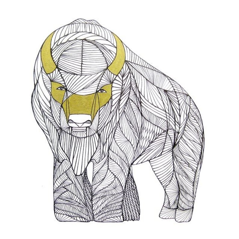 794x794 Buffalo Line Drawing Art - Buffalo Line Drawing