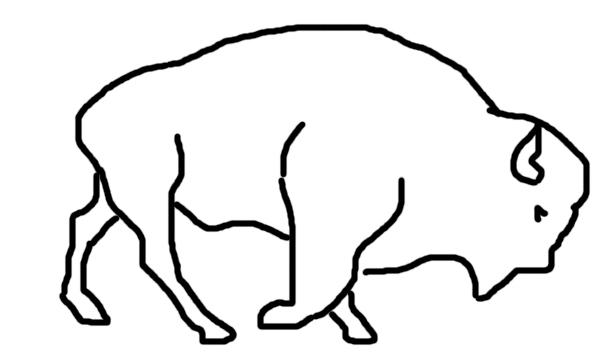 608x357 Buffalo Outline Drawing At Getdrawings Com Free - Buffalo Outline Drawing