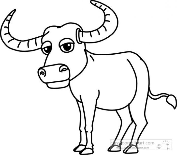 720x630 Animals Buffalo Black White Outline Classroom Clipart - Buffalo Outline Drawing
