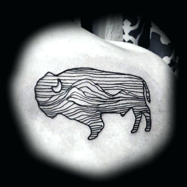 600x600 Bison Tattoo Designs For Men Buffalo Ink Ideas Cool Outline Black - Buffalo Outline Drawing