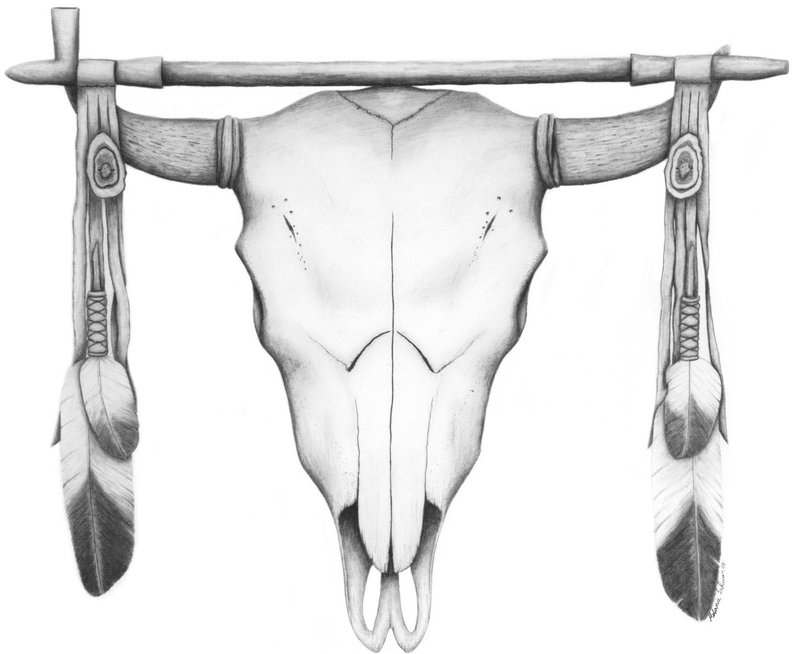 794x654 Buffalo Skull Pipe Printart Printpencil Etsy - Buffalo Skull Drawing
