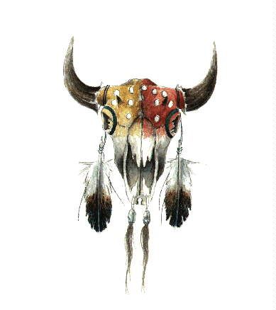 389x438 native american buffalo skull art buffalo skull tattoos, skull - Buffalo Skull Drawing