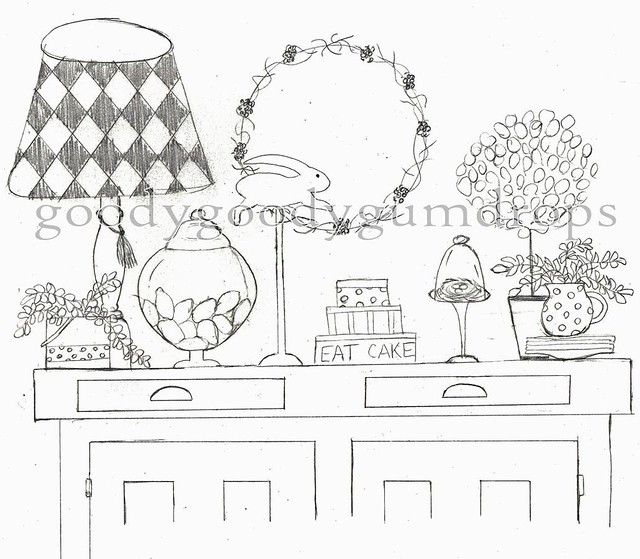 640x559 french country buffet drawing a peek - Buffet Drawing