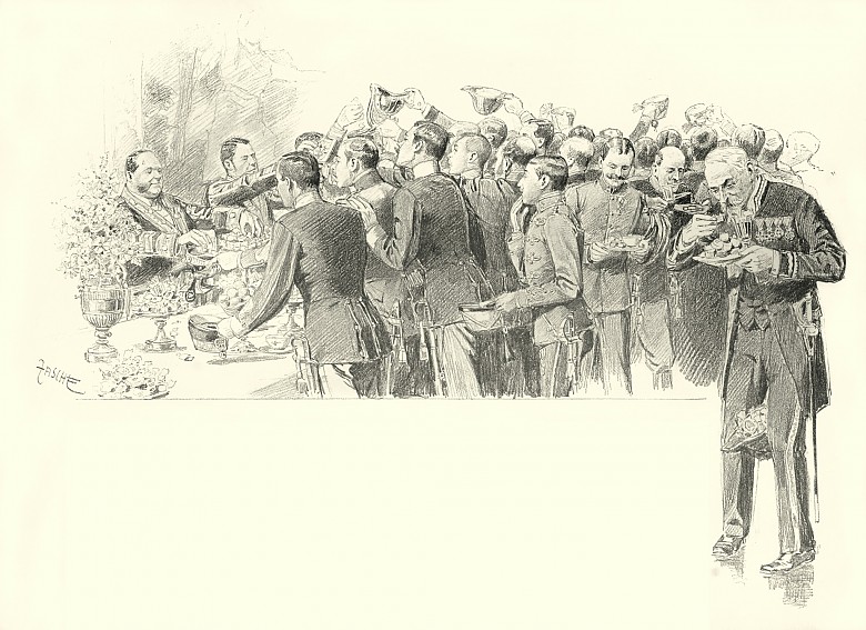 780x567 Theo Zasche Court Ball - Buffet Drawing