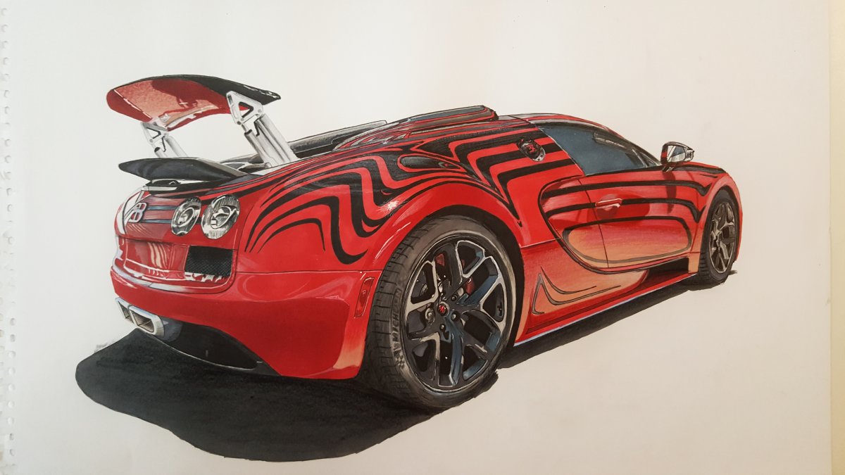 Нарисовать машину bugatti