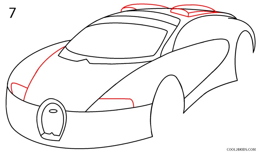 850x505 how to draw a bugatti - Bugatti Drawing