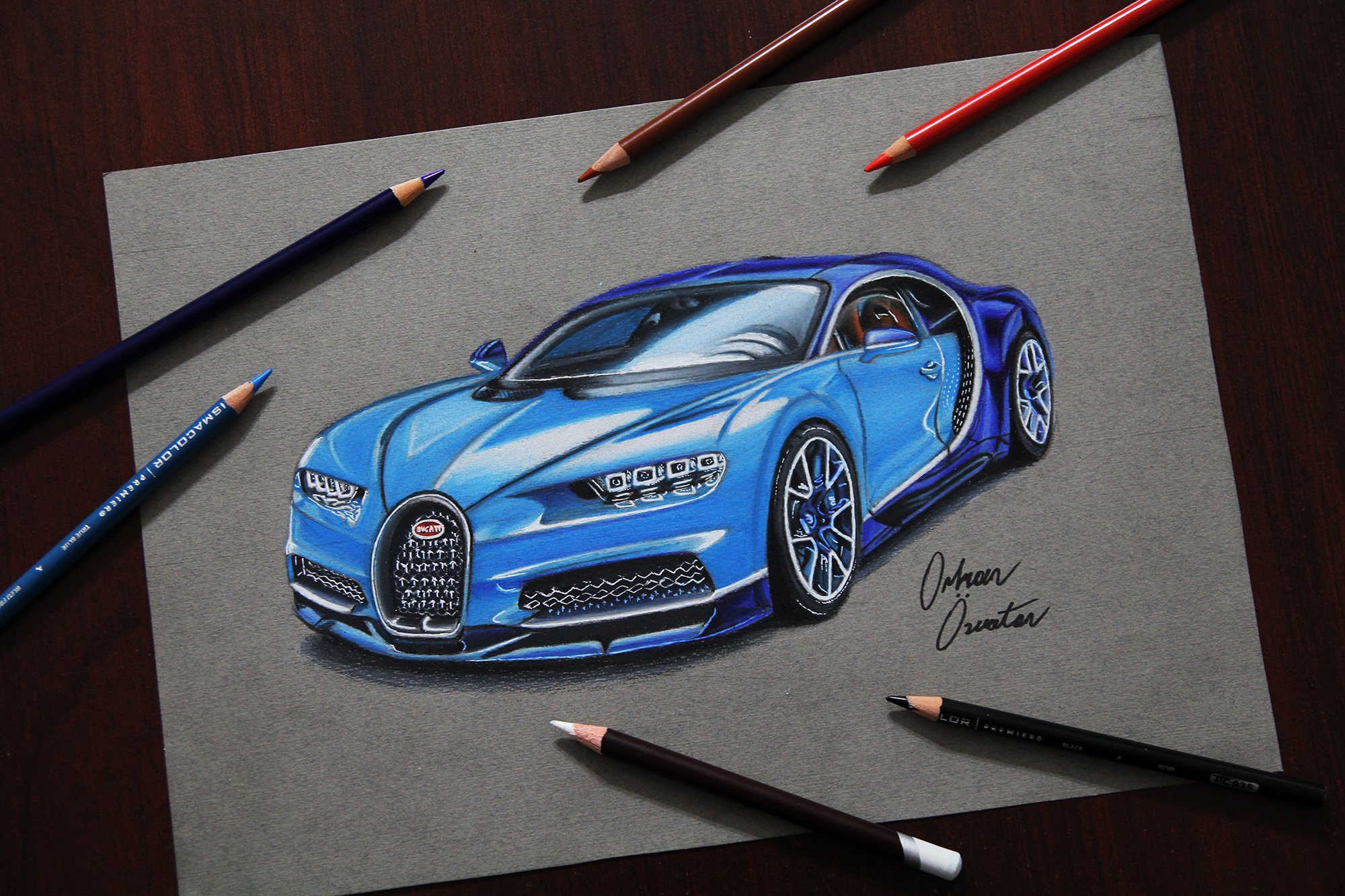 Как рисовать bugatti chiron