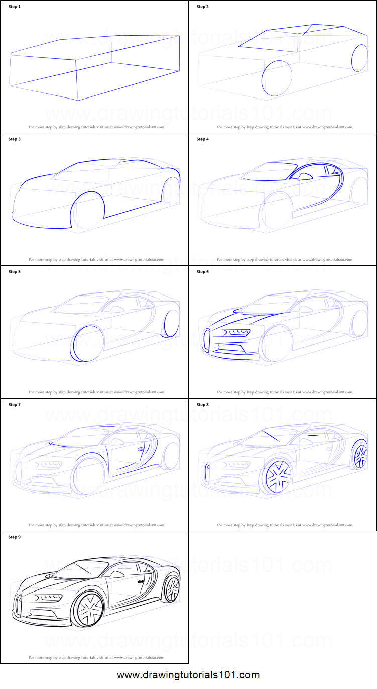 751x1371 how to draw bugatti chiron printable step - Bugatti Drawing Step By Step