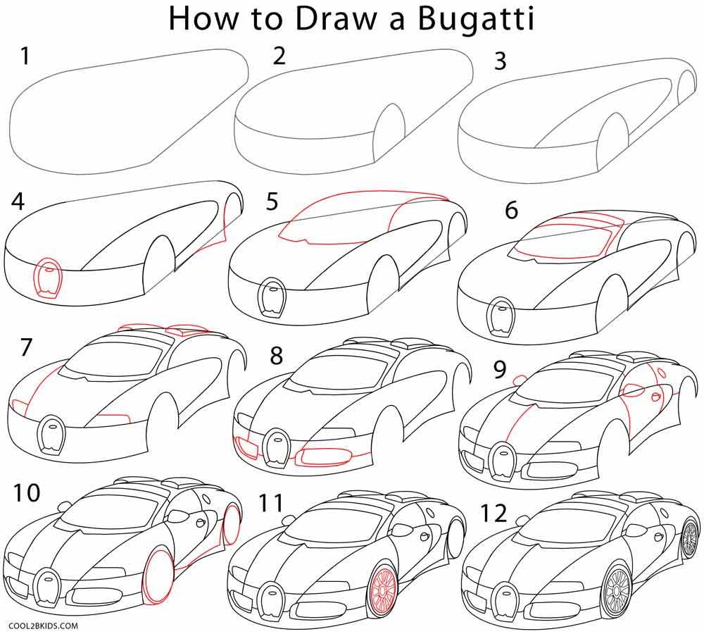 1000x900 how to draw a bugatti step - Bugatti Drawing Step By Step