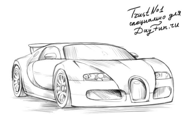625x400 how to draw bugatti veyron step - Bugatti Drawing Step By Step