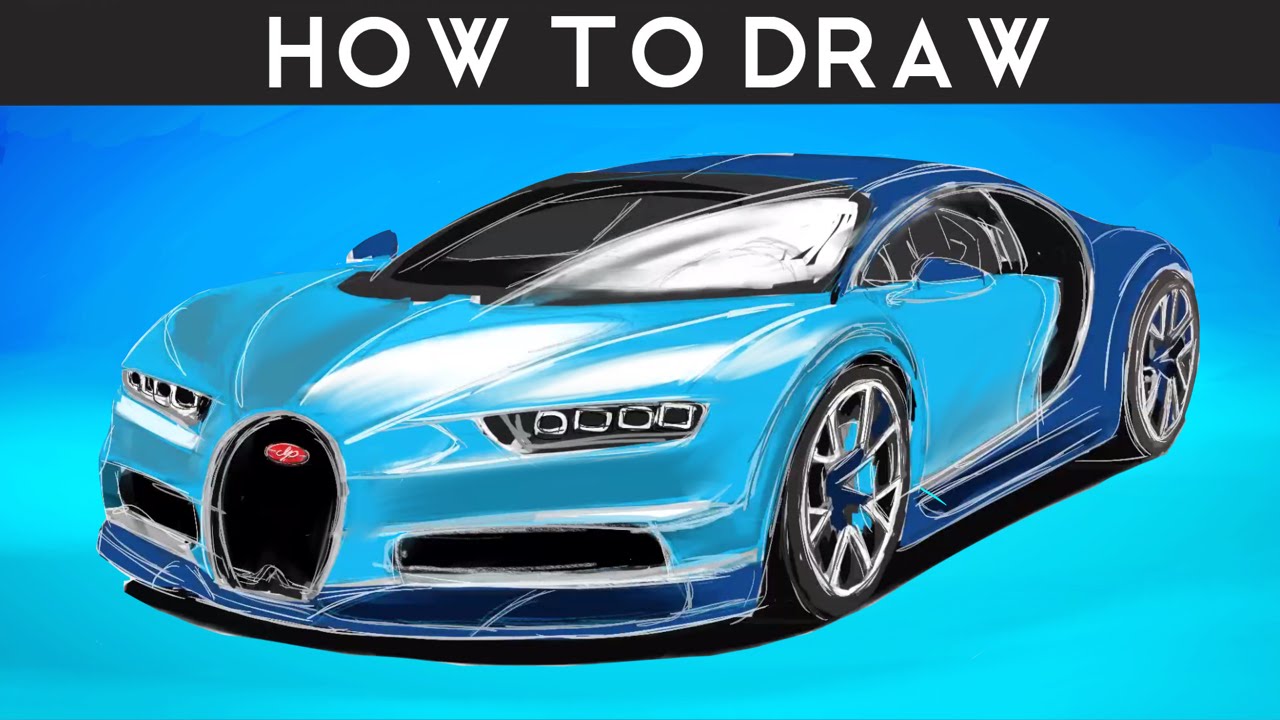 1280x720 how to draw a bugatti chiron - Bugatti Drawing Step By Step