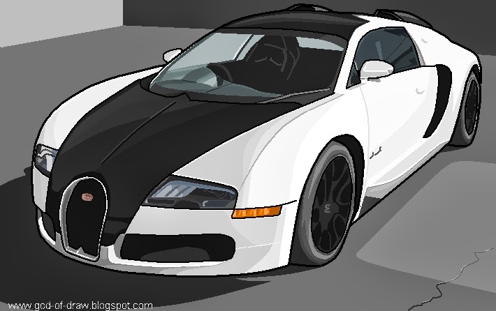 710x446 godofdraw black bugatti veyron pencil drawing step - Bugatti Veyron Drawing