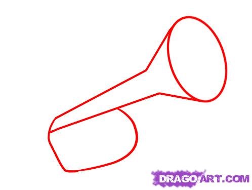 498x375 How To Draw A Trumpet, Step - Bugle Drawing