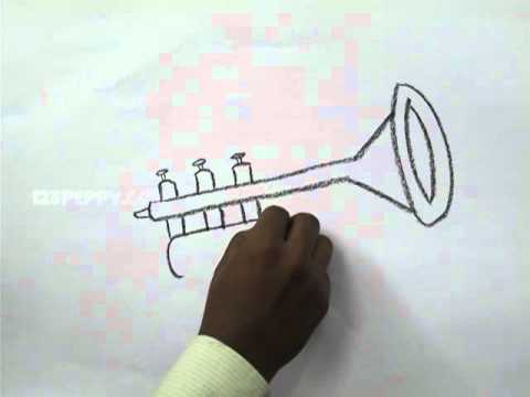 480x360 How To Draw A Trumpet - Bugle Drawing