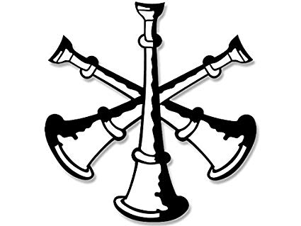 425x319 fireman rank bugle assistant chief shaped sticker - Bugle Drawing