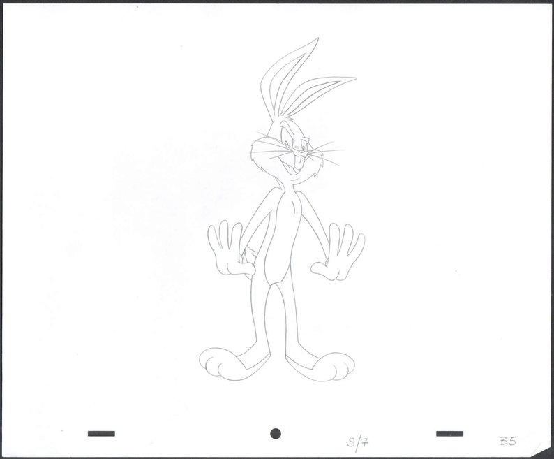 794x657 bugs bunny cartoon used animation cel drawing warner brothers etsy - Bugs Bunny Cartoon Drawing
