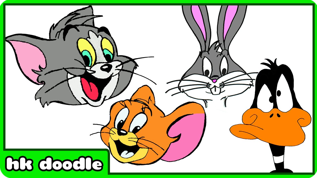 1280x720 how to draw cartoons tom and jerry bugs bunny and daffy easy - Bugs Bunny Cartoon Drawing