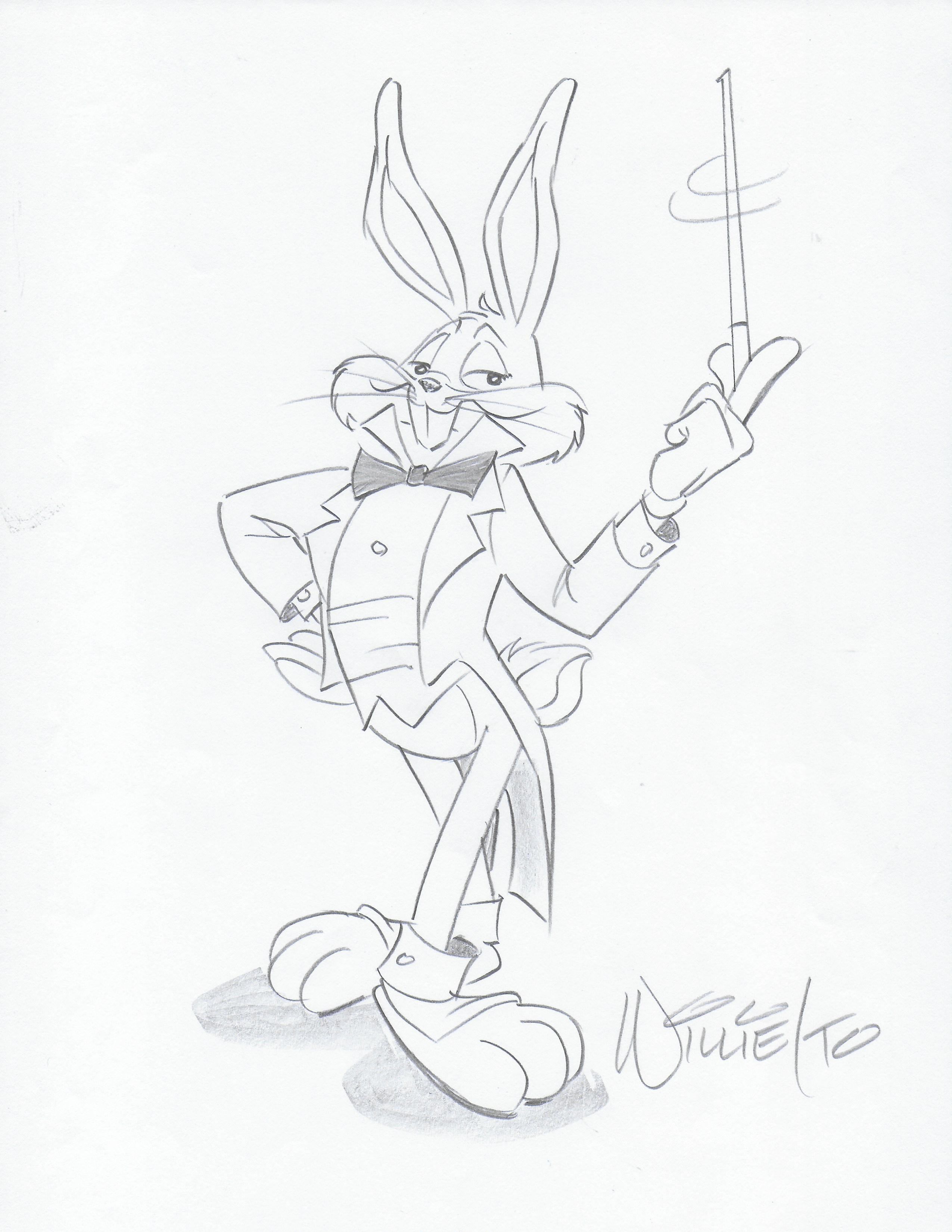 2550x3300 Bugs Bunny Original Drawing Signed - Bugs Bunny Drawing